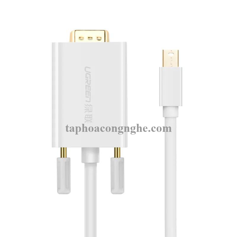 Ugreen 10444 3M Màu Trắng Cáp chuyển đổi Mini DP sang VGA hỗ trợ phân giải 1080P MD103 30010444